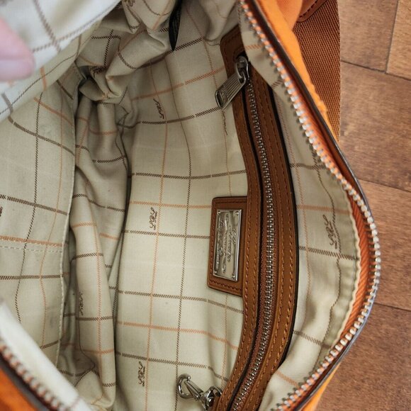 Lauren Ralph Lauren LXVII orange nylon leather shoulder crossbody bag - Picture 9 of 12